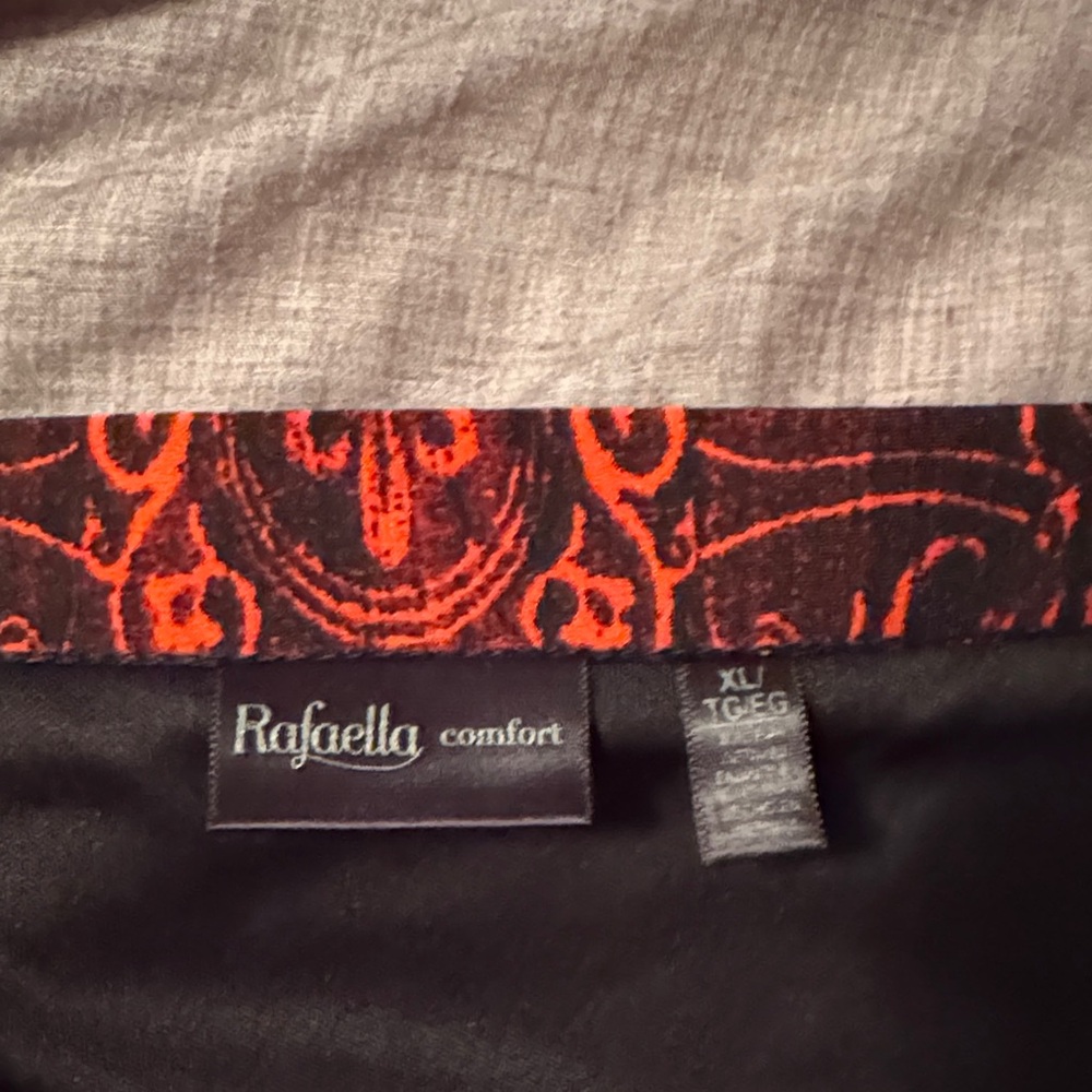 Rafaella Black Skirt with Vibrant Red Accents